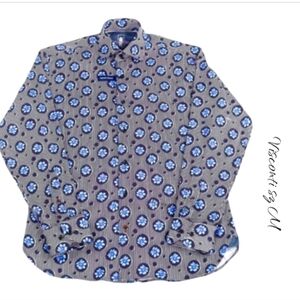 NWT Visconti Navy Blue & White Dressy Causal Shirt sz M